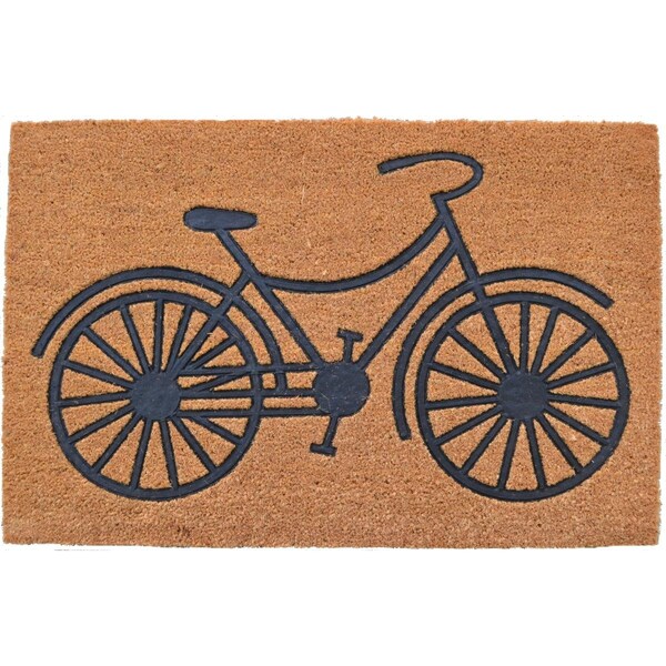 Imports Decor Outdoor Coir & PVC Embossed Bicycle Door Mat Multi Color 572PVC - main